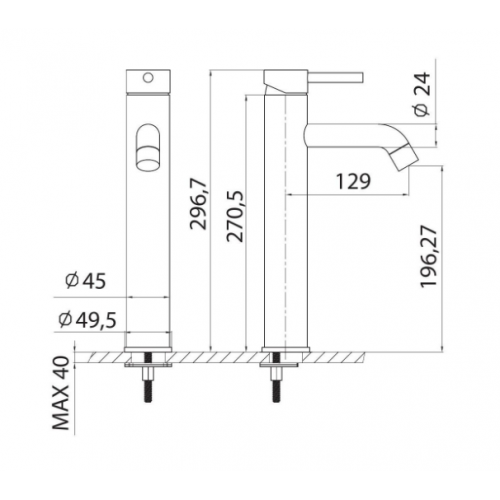 Смесител за мивка Karag Artemis висок B205A02-CR, хром